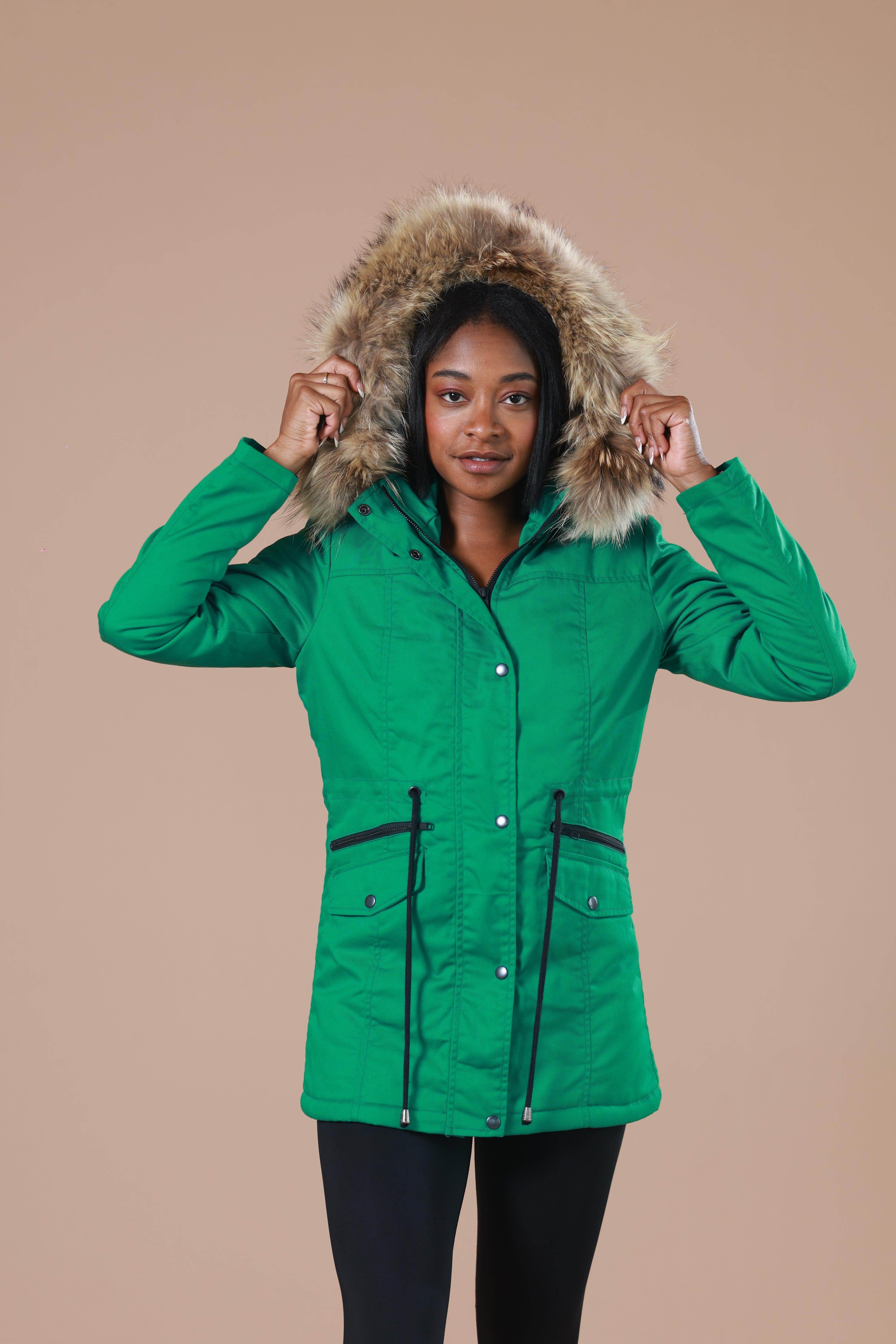 Green Twill jacket | Puffer jacket