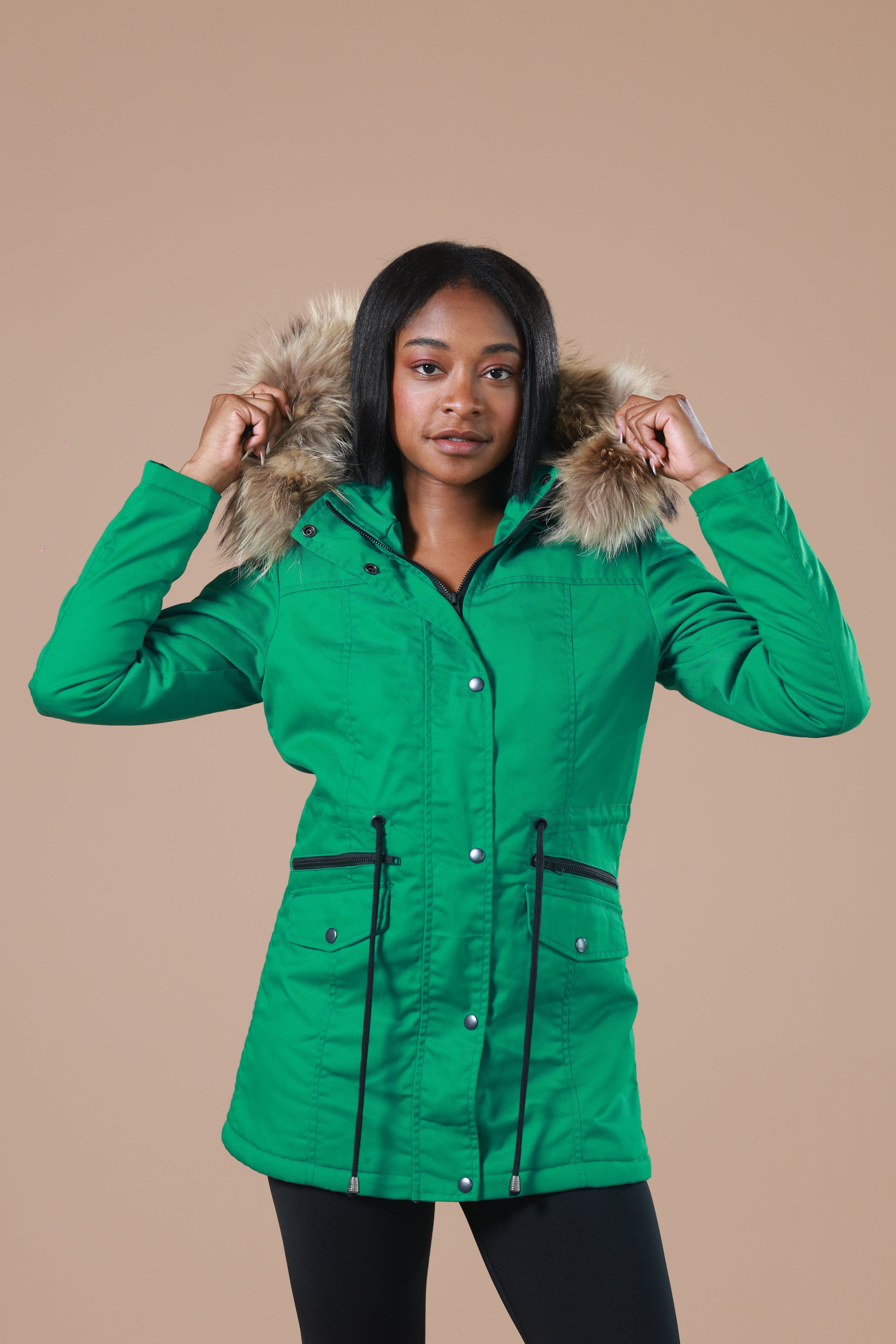 Green Twill jacket | Puffer jacket