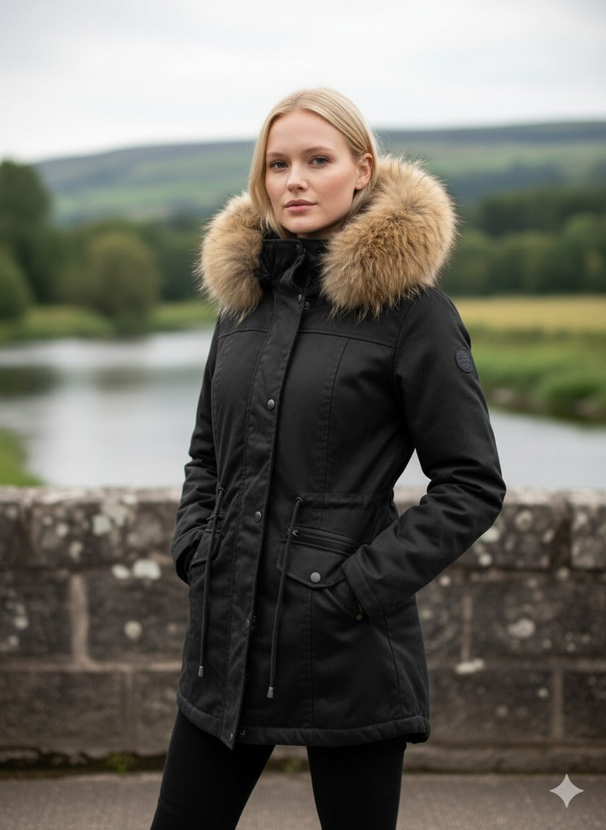 Ladies Twill Jacket with Sharpa Fur Inside