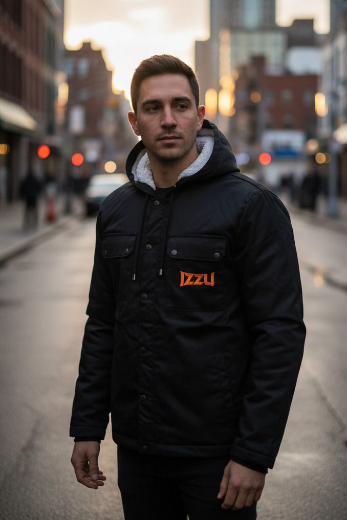 Men Twill Jacket with Sharpa Fur Inside