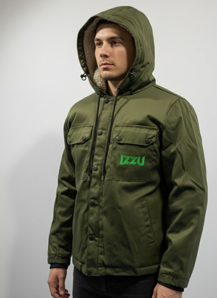 Men Twill Jacket with Sharpa Fur Inside