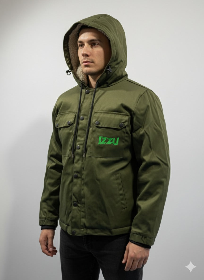 Men Twill Jacket with Sharpa Fur Inside