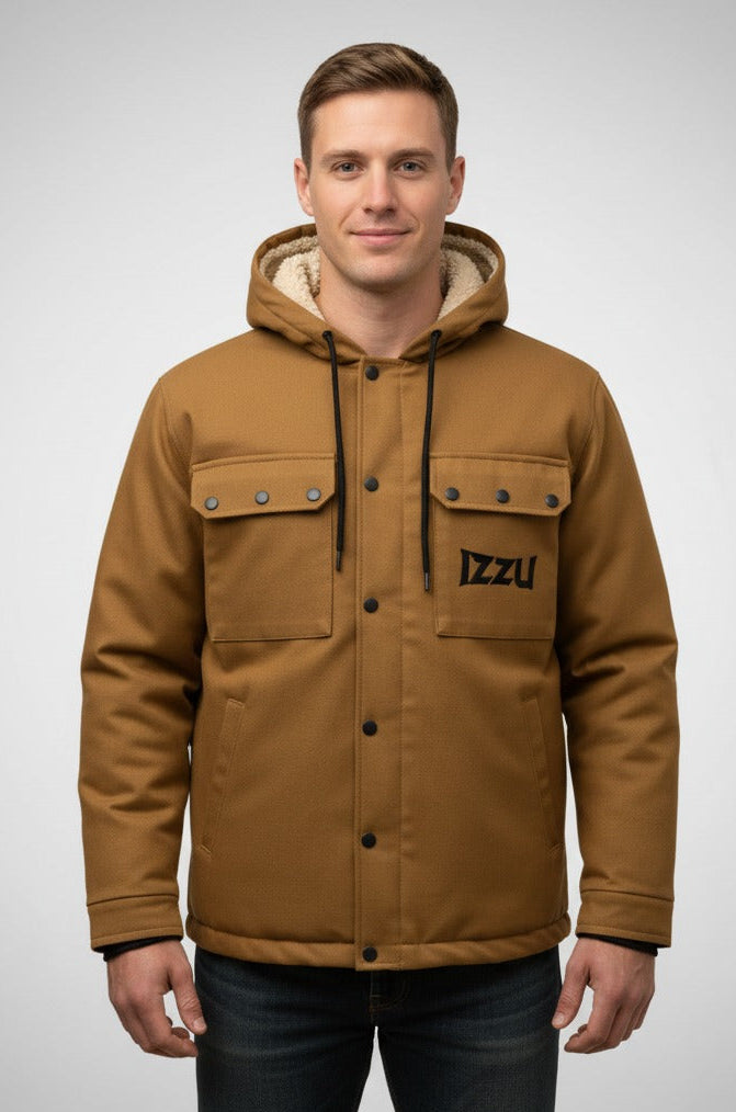 Men Twill Jacket with Sharpa Fur Inside