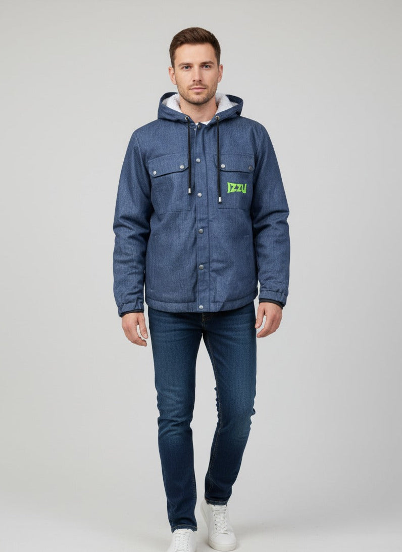 Men Twill Jacket with Sharpa Fur Inside