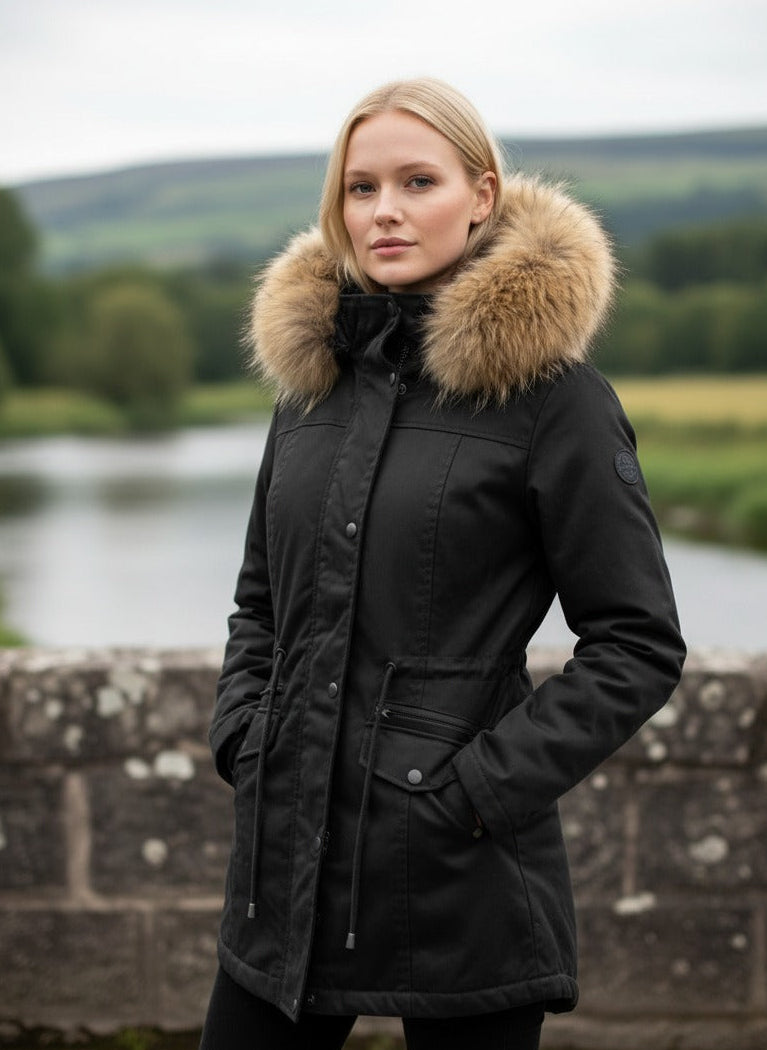 Ladies Twill Jacket with Sharpa Fur Inside