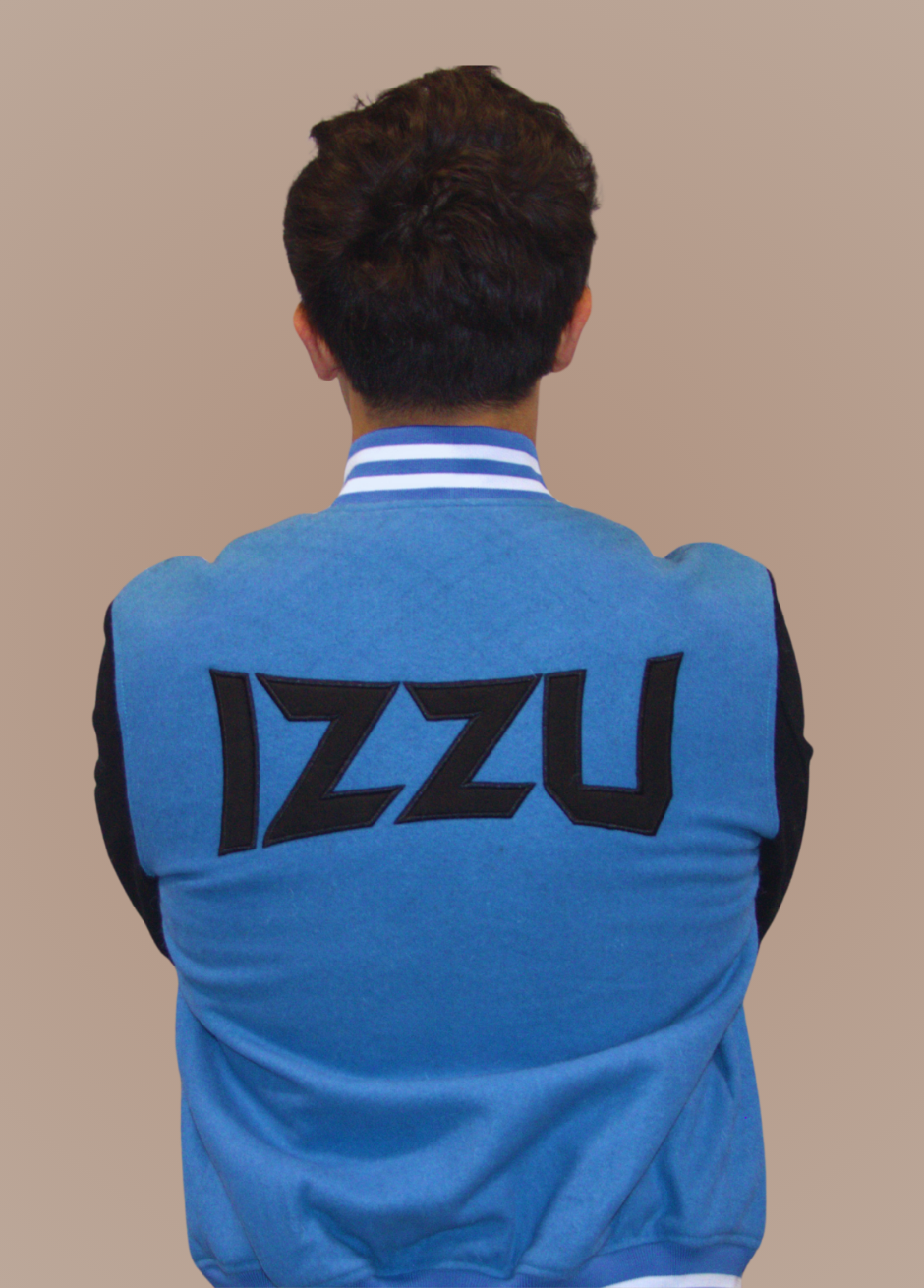 Blue jersey jacket hot sale